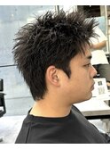 スパイキーショートパーマ/メンズ/刈り上げ/眉毛/ツイスト