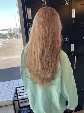 シェル 津山の手店(shel) 20代30代透明感ハイトーンミルクティーベージュロング