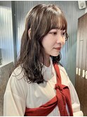 柔らか透明感カラー/ブリーチなし/オリーブブラウン/大阪梅田