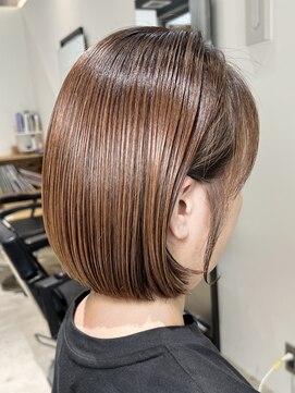 フリック 京都河原町店(FLICK) ★40代50代/髪質改善ボブ/明るめの白髪染めボブ/京都白髪ぼかし