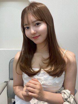 ノイ 銀座(noi) 顔周りレイヤーカットくびれヘアミルクティーベージュカラー