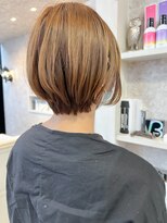 キャアリー(Caary)&nbsp;福山市美容室Caary丸みショートボブ秋ベージュカラー