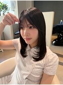 レイヤーカット/顔周りレイヤー/前髪カット/グレージュカラー