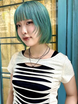 ロチカバイドールヘアー 心斎橋(Rotika by Doll hair) 【大人気】ミントカラー　レイヤーボブ