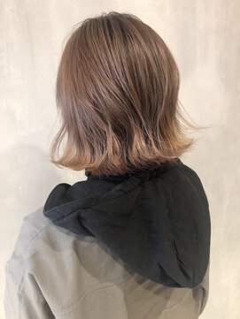 アルバム 新宿(ALBUM SHINJUKU) シアグレージュボブ_オリーブカラーハイライトカラー_ba269643