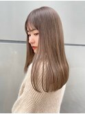 ツヤダーフィーベージュ_カーキグレージュフェザーバング