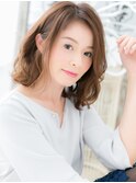 アシンメトリーくせ毛風ニュアンスくびれミディ上尾20代30代40代