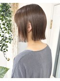 切りっぱなしボブ/ベージュカラー