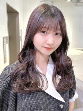 アルバム 池袋(ALBUM) シースルーバング_グレーベージュレイヤーロング_49522