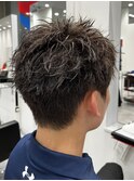 スパイキーショート刈り上げ仙台メンズヘア眉毛