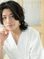 モッズ ヘア 福岡姪浜店(mod's hair) mod's姪浜/アッシュブラックカルマパーマメンズロングウルフe