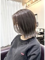 栗原,切りっぱなしボブ,美髪,ピンクブラウングレージュa52