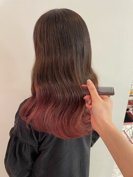 シュガー ヘアアンドネイル 仙台(SUGAR) 淡いピンクが可愛い裾カラー