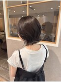 小顔見せショートベージュカラーブリーチしない透明感カラー