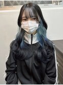 水色インナーカラー グラデーションカラー 水色カラー