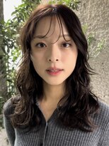 メゾンアクア 表参道(Maison ACQUA)&nbsp;アプリコットオレンジミディアムパーマデジタルパーマボブパーマ