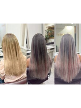 ロングエクステ40枚\6990【人毛100%最高級レミー/ロングエクステ(へそ下)53cm】カラー+エクステ60枚\15900