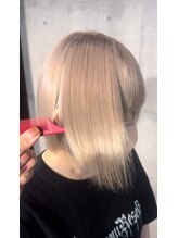 【艶々ダメージレス】「ホワイトミルクティー」【心斎橋/ハイトーン/ケアブリーチ/ダブルカラー/】