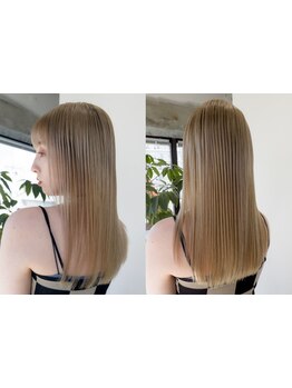 [カット+縮毛矯正+Tr￥12500～]クセやうねり対策◎ダメージが気になる人でも安心の酸性ストレートもご用意*