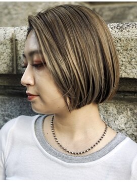 20代30代纏まるボブ前髪なしボブ丸みボブ切りっぱなしボブカット