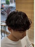 大分メンズ刈り上げマッシュ波巻きスパイラルパーマスタイル