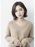 大人可愛いボブ　大人ミディアム　外はね