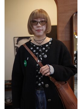 チャプター 問屋町(chapter) パツっとボブケアブリーチダブルカラーブロンドベージュ韓国ヘア