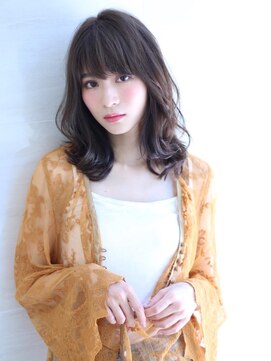 オーロ 宝塚店(ORO) デジタルパーマで動くネイビーカラー小顔ブランジュセミディ