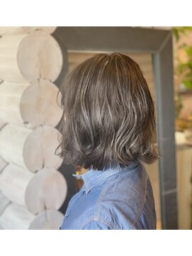 クレエ ヘアー デザイン(creer hair design) 透明感グレージュウェーブショートナチュラルラフウェーブ20代