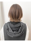 外ハネボブ 縮毛矯正 大人可愛い くびれボブ