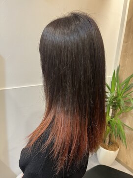 バドゥ(bud) 裾カラー×レッドオレンジ