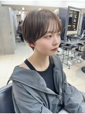 メンズライクくびれマッシュショートボブミルクティーベージュ