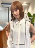 ハイトーンカラー_前髪パーマ_ぱっつん前髪