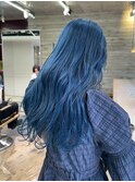 ブルーカラーネイビーブルーネイビーカラーブルーシルバー青髪