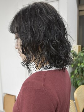 【SANA】ボブパーマ×黒髪