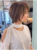 ショート×ベージュ