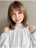 夏愛されサイドバングセミディミルクブラウン艶感#602g0803