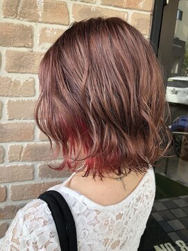 ヘアメイクエイト 丸山店(hair make No.8) 【No.8＊岩切祐樹】切りっぱなしボブ×ピンクベージュ