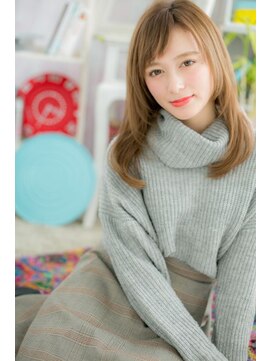 ミック ヘアアンドメイク アップ 駒込店(miq Hair&Make up) オリーブカラーと斜めバング♪テッパン・モテワンカール