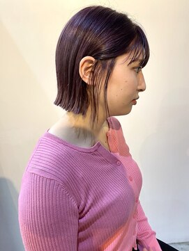 ネス(ness) 大人可愛い！切りっぱなしボブ◎ラベンダーピンク
