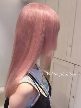 ベレーザ 渋谷(BELEZA) 4223ホワイトピンクニュアンスカラーぱっつん前髪ベビーピンク