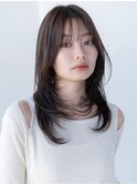レイヤーカット／小顔／大人かわいい／前髪／20代30代