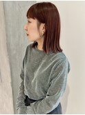 【YOKE】大人ボブ外ハネボブ短め前髪ピンクベージュ20代30代