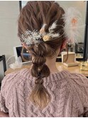 ヘアセット/お呼ばれヘア/結婚式/参列/編み下ろし/編み込み