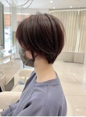 ショートボブ・パープルブラウンカラー