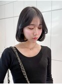 ミニウルフレイヤーカット顔周りカット前髪カット韓国ボブ/原宿