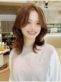 セミロング30代40代ストレートレイヤー前髪なし前髪あり表参道