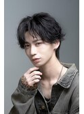 センターパート シャドウフェザー 刈り上げなし
