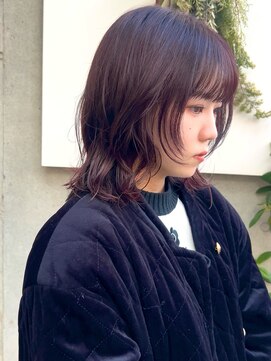 エクテ(ecouter) ワインレッドボルドーカラーフェイスレイヤーウルフ