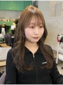 盛れる顔まわり×ブリーチなしミルクティーブラウン